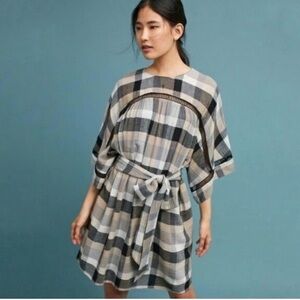 Maeve Plaid Kimono Tunic Dress Size Small